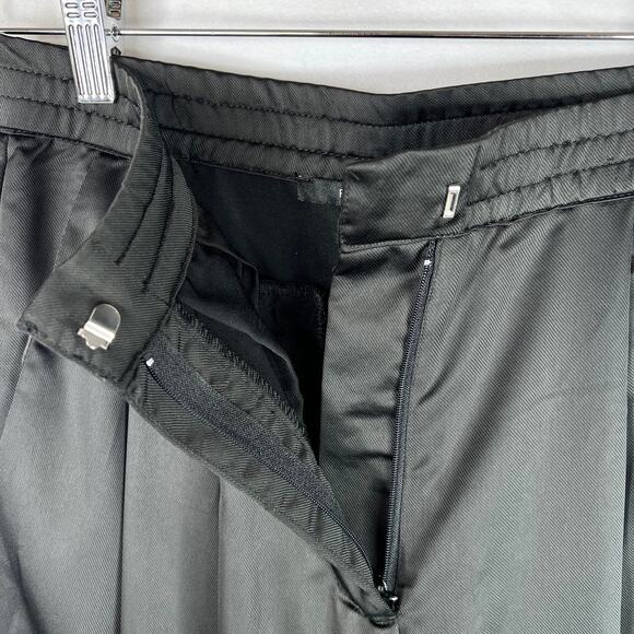 NWT Forever 21 Black Satin Pleated Wide Leg Pants Small - Picture 5 of 7